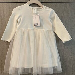 H&M Cream Long Sleeve tulle Dress